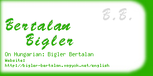 bertalan bigler business card